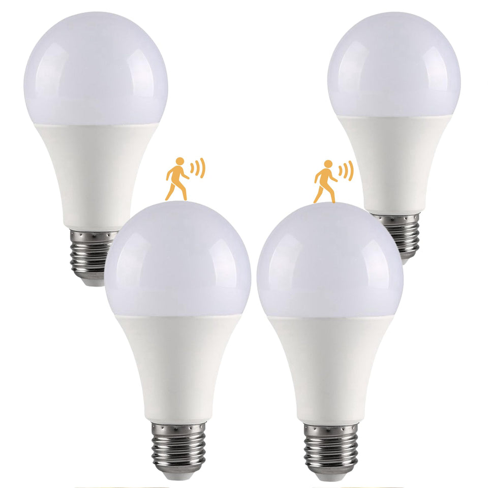 GEPLAD 4-pack upgrade motion sensor bulbs with glass-penetrating detection for porch lights.