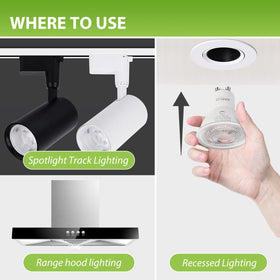 GEPLAD GU10 LED bulbs provide 3000K warm glow for cozy living areas.