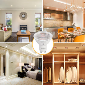GEPLAD GU10 LED bulbs retrofit easily into recessed can lighting.