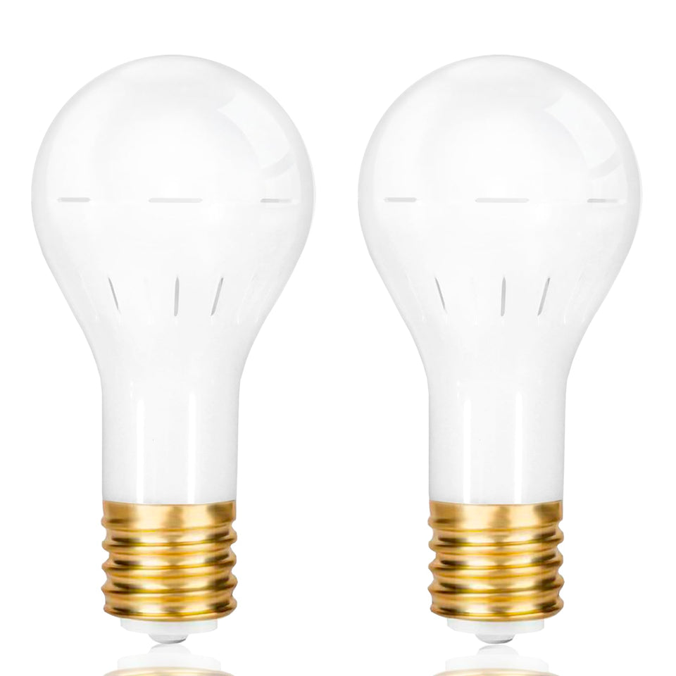 GEPLAD mogul-base 3-way LED bulb front view, ideal for antique floor lamps.