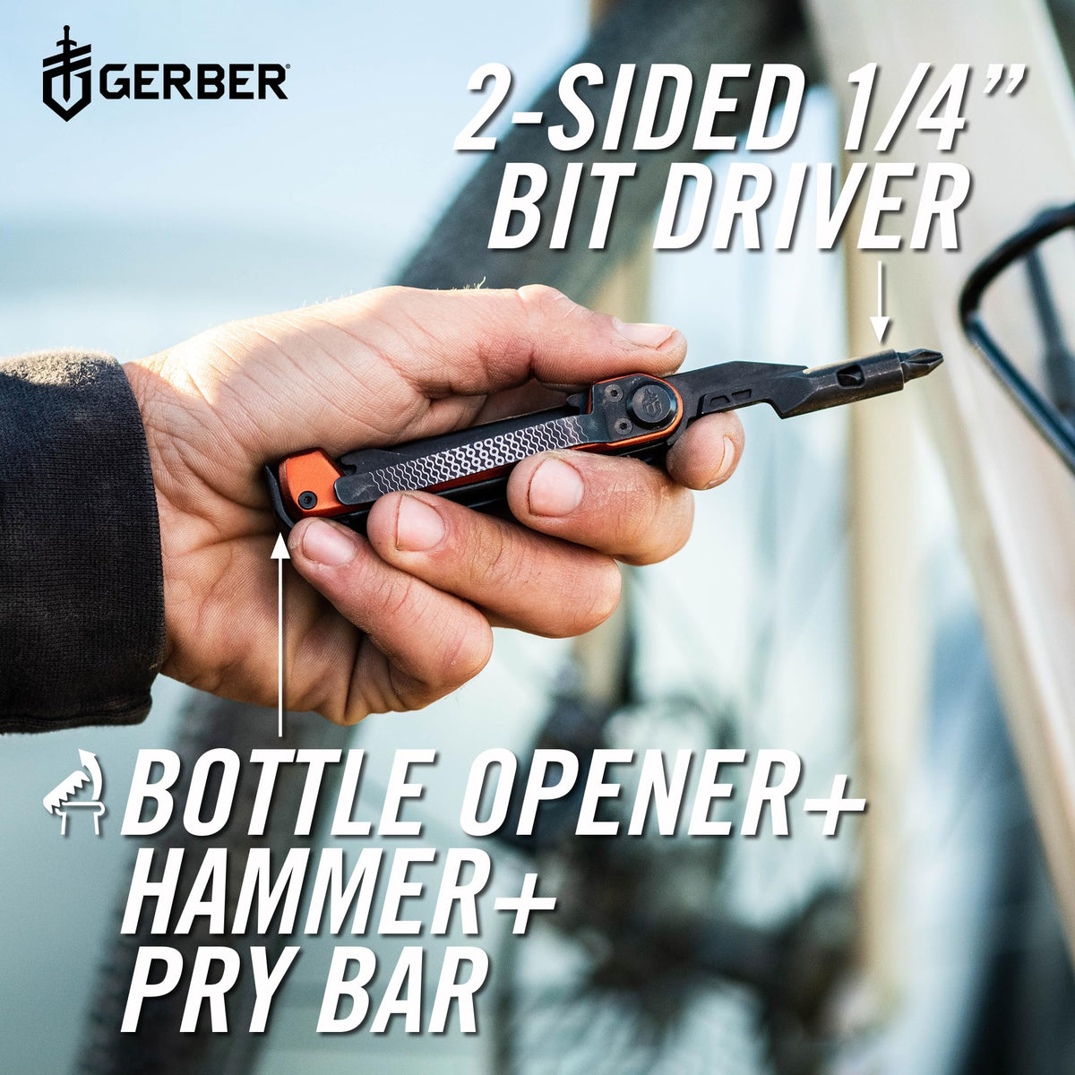 Gerber Armbar Trade hammer for driving stakes.