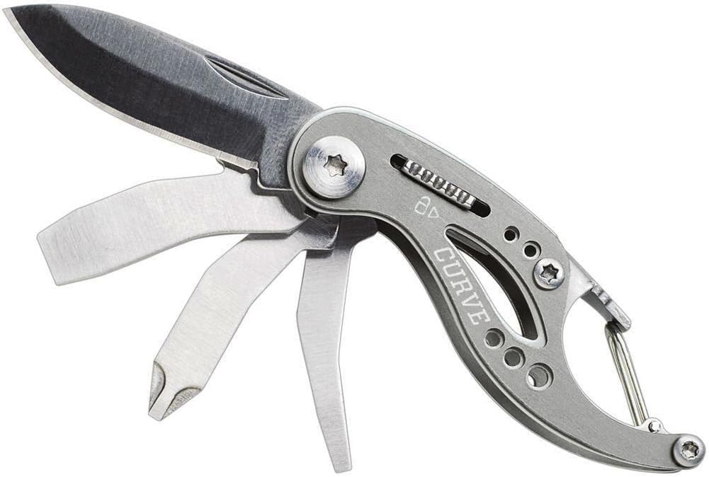 Gerber Curve 1.25-inch blade close-up for precise cuts on the go.
