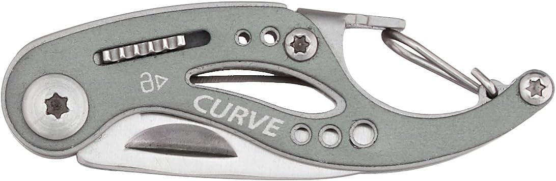 Gerber Curve carabiner clip keeps tool accessible on a keychain.