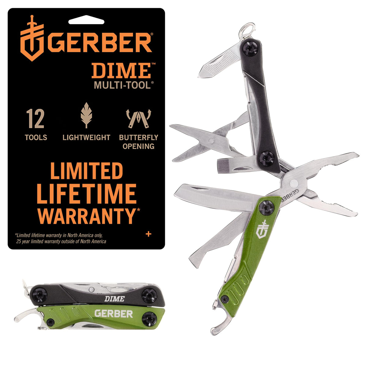 Gerber Dime 12-in-1 needle nose pliers provide precise grip for quick field repairs.