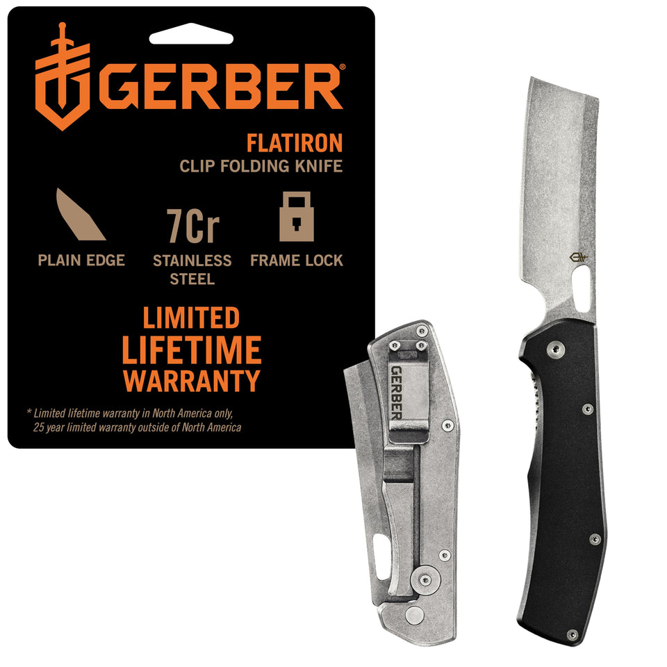Gerber Flatiron cleaver blade for versatile daily cutting tasks.