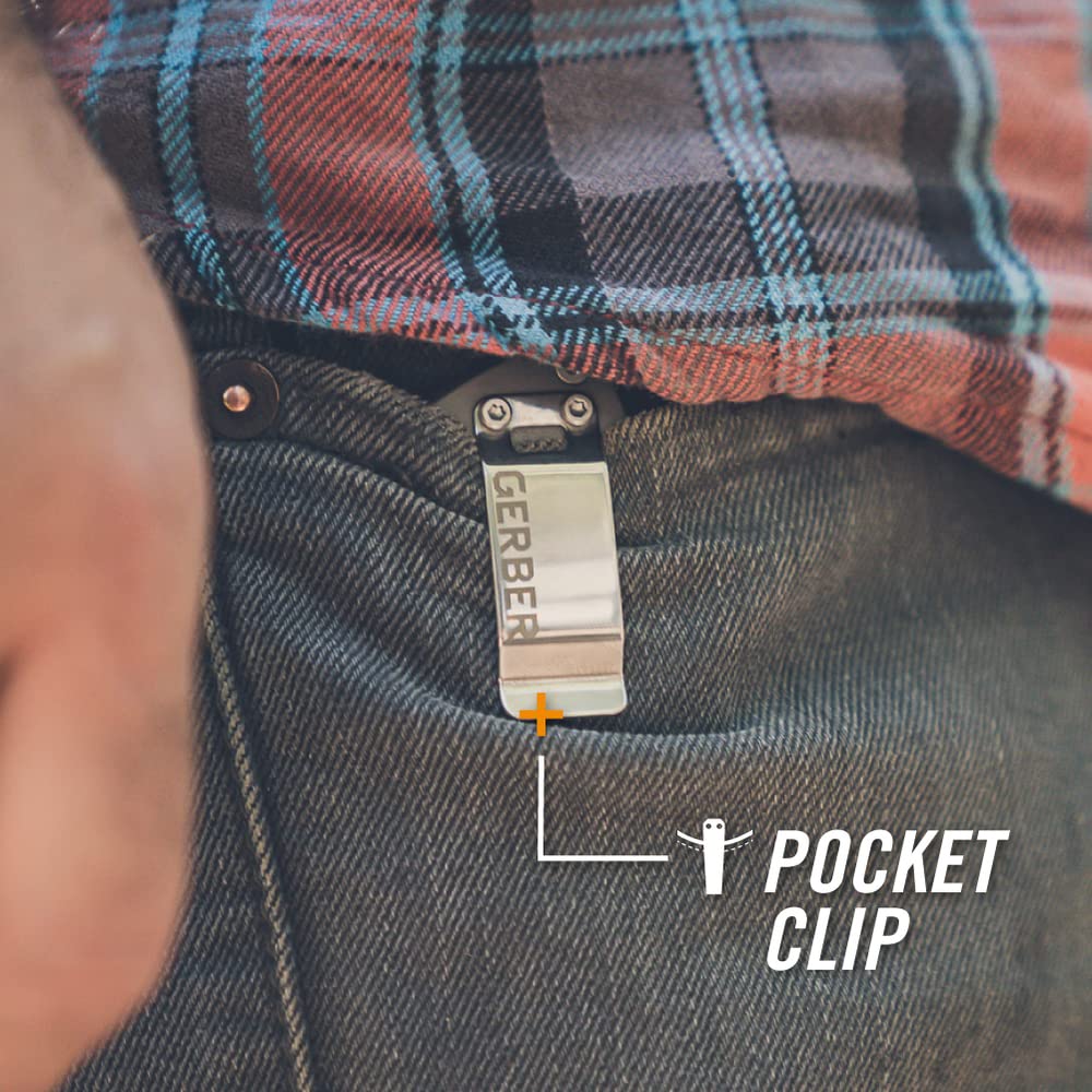 Gerber Flatiron frame lock ensures secure folding operation.
