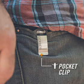 Gerber Flatiron frame lock ensures secure folding operation.