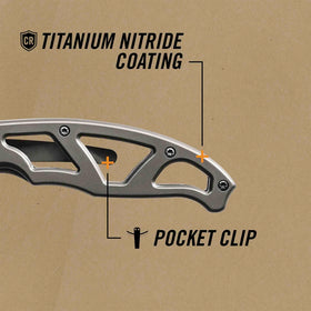 Gerber Paraframe I stainless steel handle grey offers durable grip.