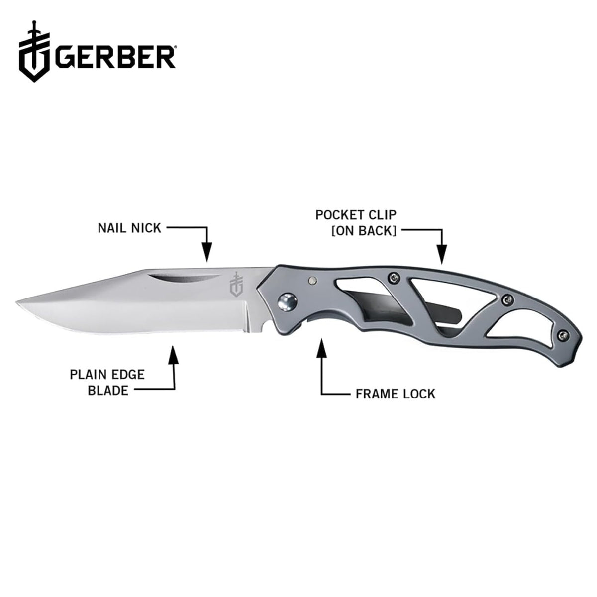 Gerber Paraframe Mini pocket clip keeps the knife handy during daily routines.