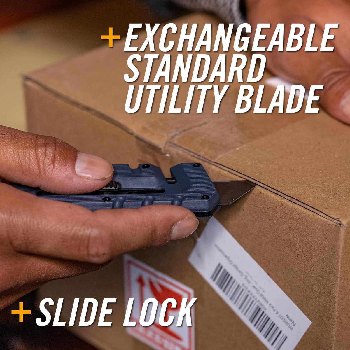 Prybrid retractable blade enables safe on-the-go cutting
