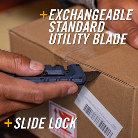 Prybrid retractable blade enables safe on-the-go cutting