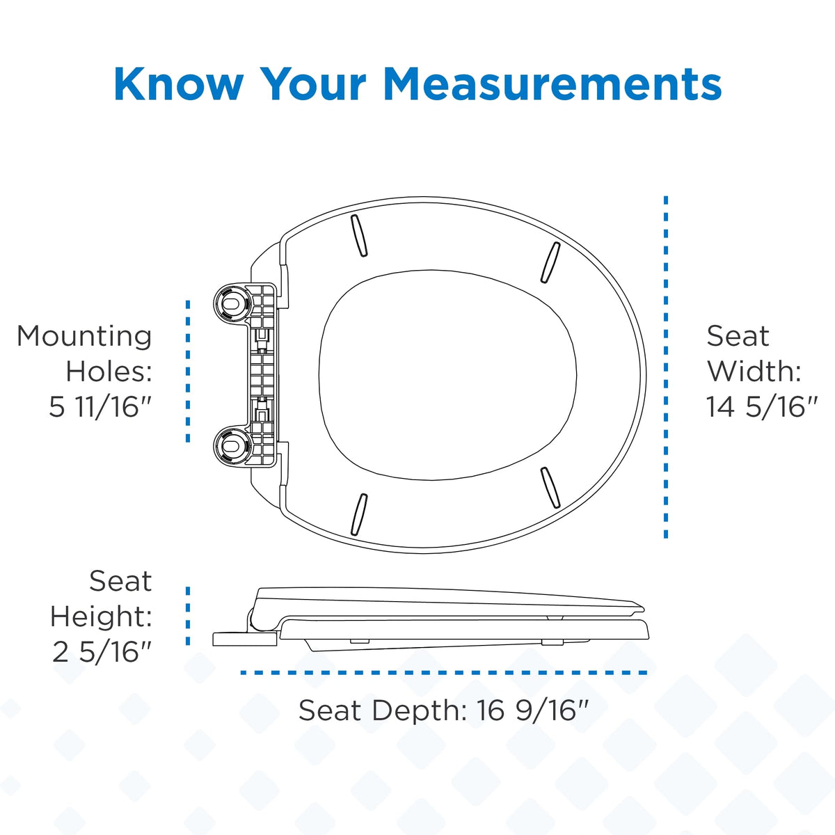 Gerber round front toilet seat with non-slip bumpers provides secure, wobble-free seating experience