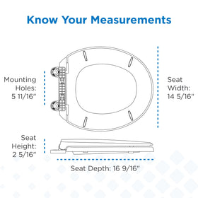 Gerber round front toilet seat with non-slip bumpers provides secure, wobble-free seating experience