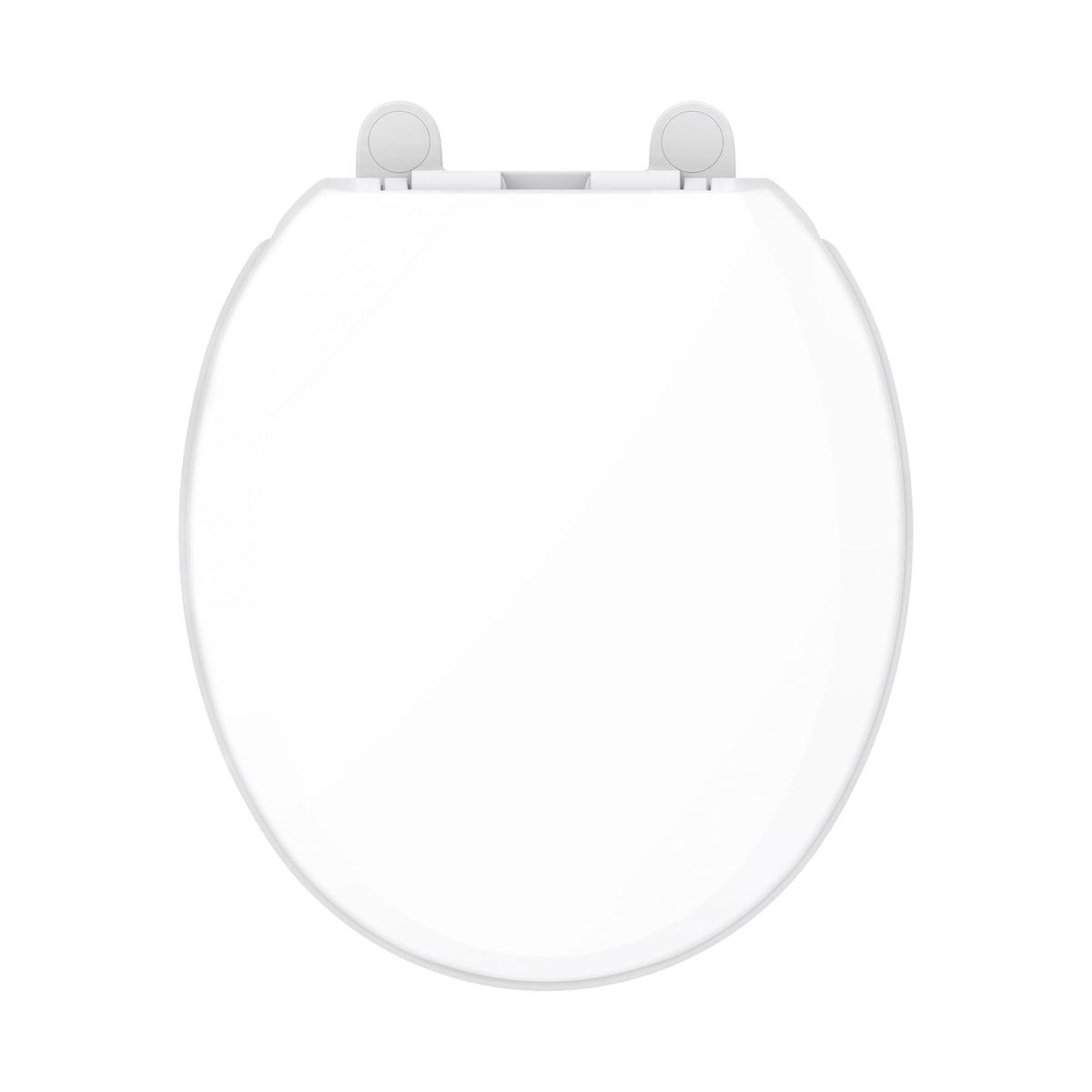 Gerber round front toilet seat with soft-close cover reduces noise for peaceful bathroom moments