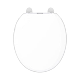 Gerber round front toilet seat with soft-close cover reduces noise for peaceful bathroom moments