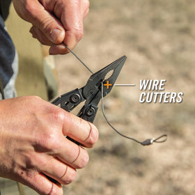 Gerber Suspension-NXT with wire stripper demonstrated for simple electrical repairs.