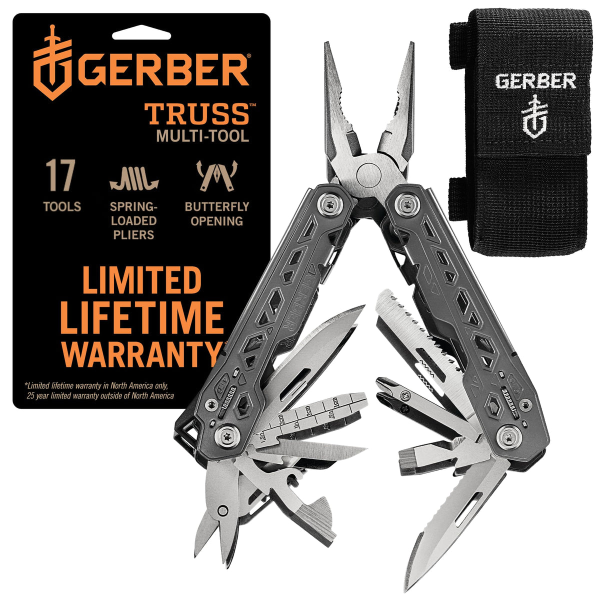 Gerber Truss needle nose pliers shown for precise field repairs.