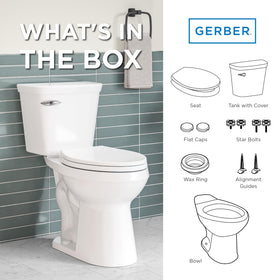 Gerber Viper Force white finish suits any bathroom while resisting stains.