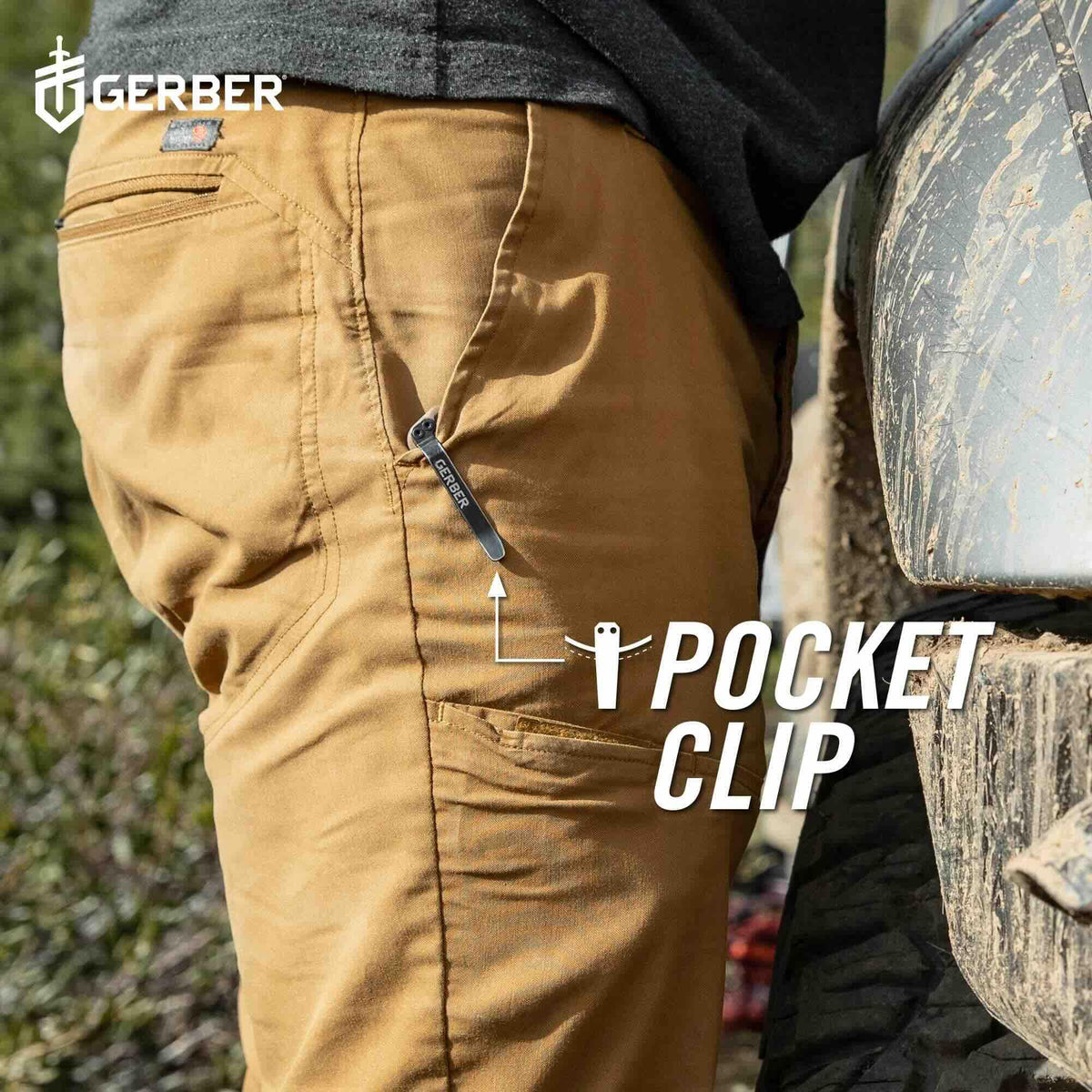 Gerber Zilch clipped for secure pocket carry during commutes