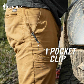 Gerber Zilch clipped for secure pocket carry during commutes