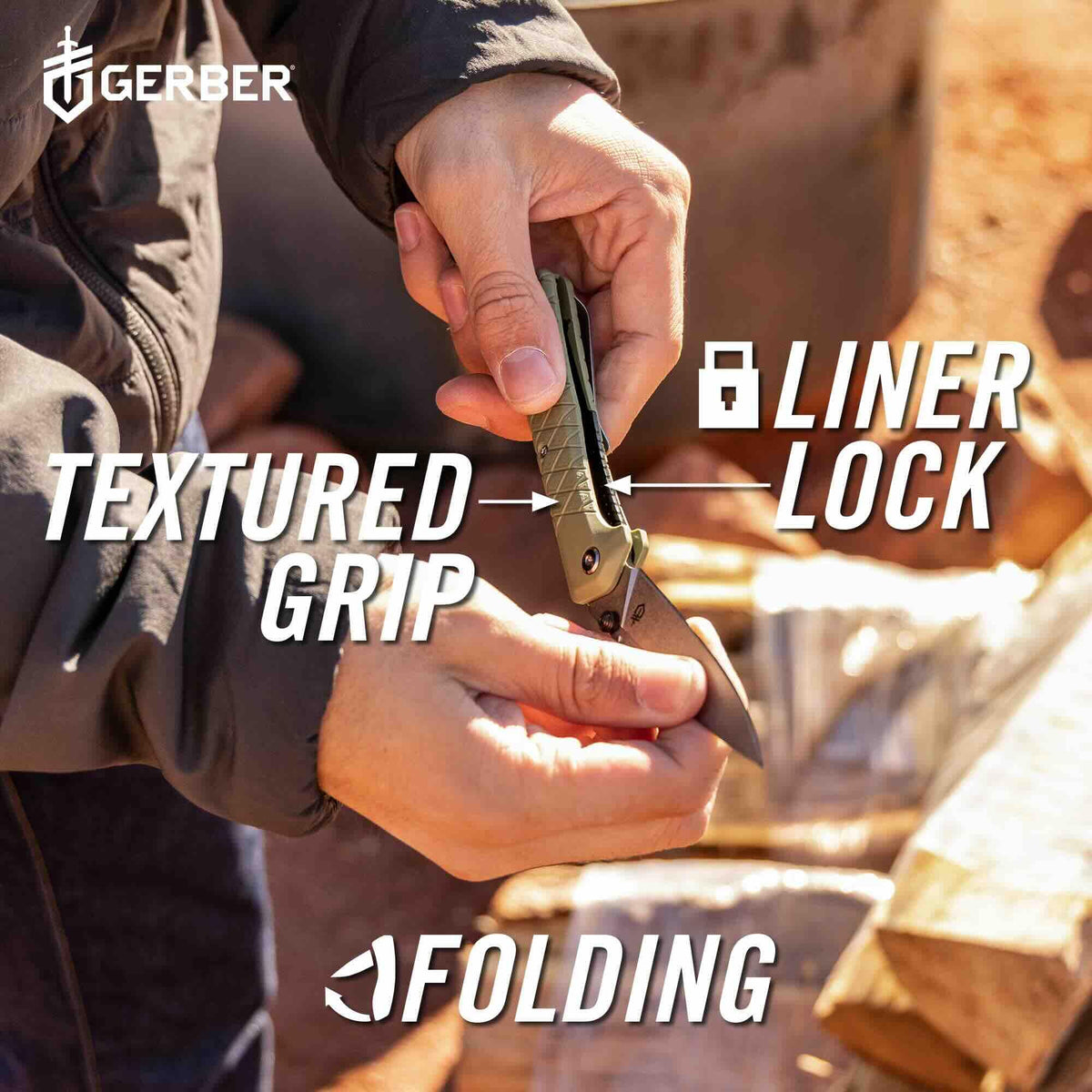 Gerber Zilch thumbstud deployment for customizable one-handed use.