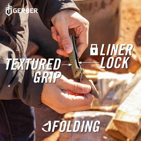 Gerber Zilch thumbstud deployment for customizable one-handed use.