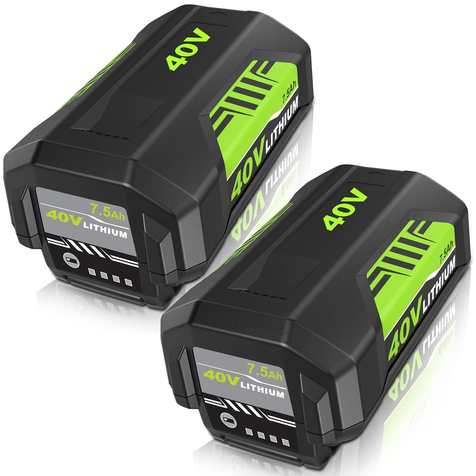 GERIT BATT 2Pack 7500mAh Ryobi 40V battery front view for longer tool runtimes