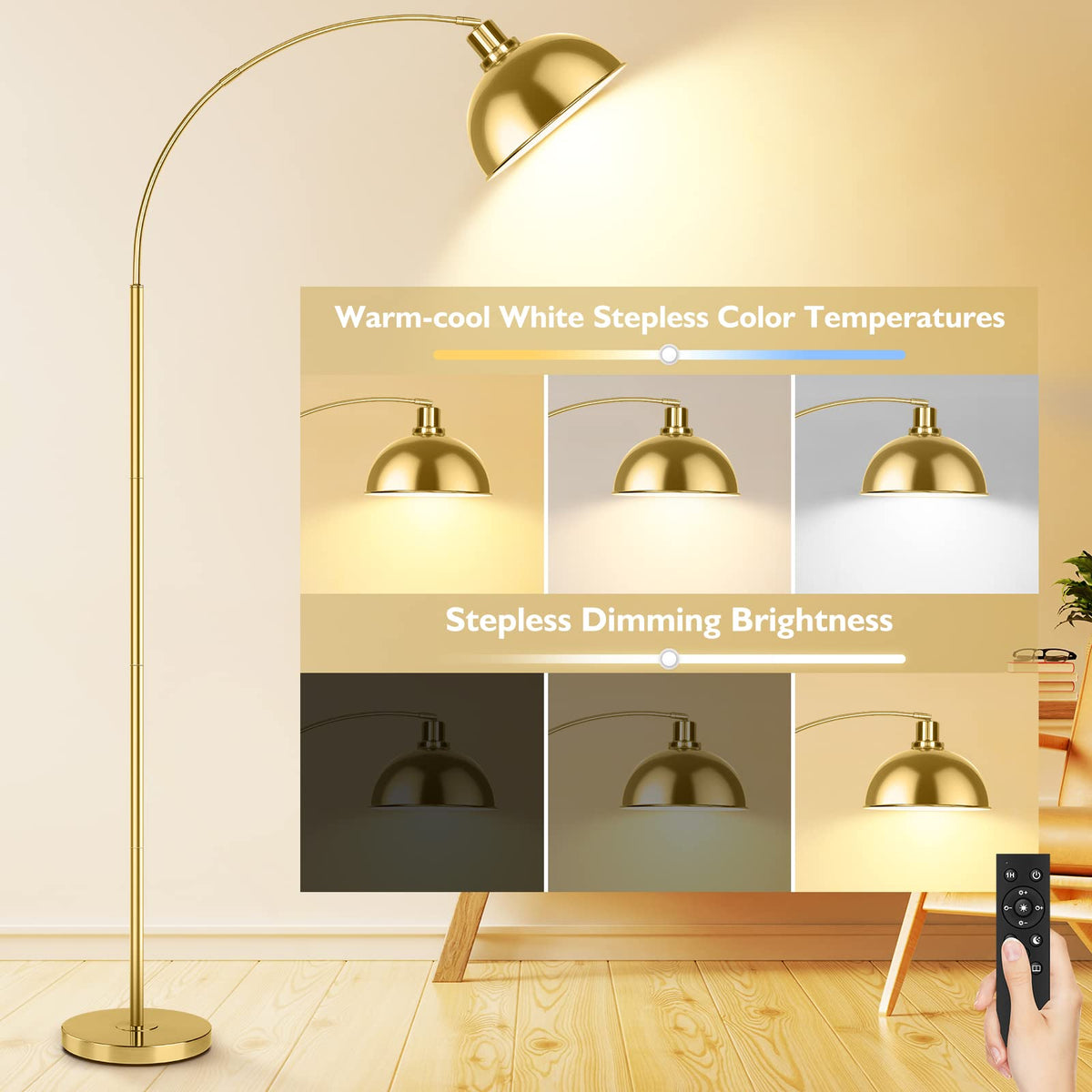 Gernehop arc lamp head rotates 180 degrees for versatile lighting
