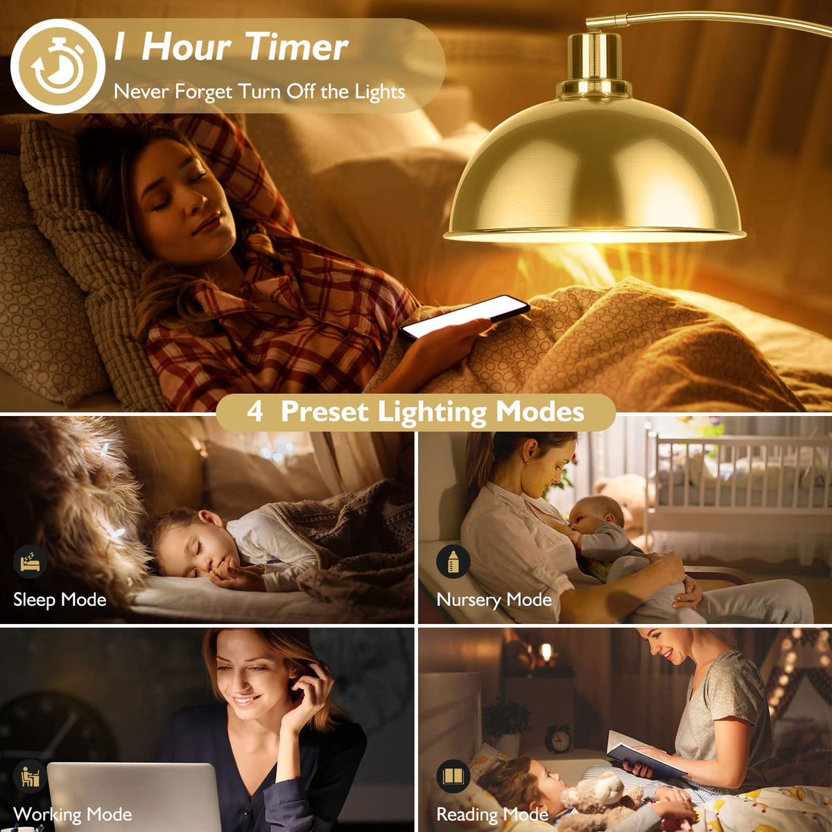 Gernehop easy-assembly lamp ships with bulb for immediate use