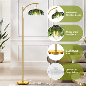 gernehop gold floor lamp foot switch for hands-free control