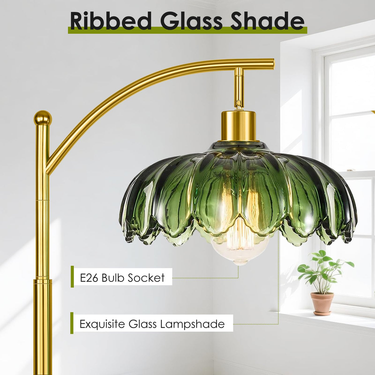 gernehop gold floor lamp with gold stem brings vintage elegance to decor