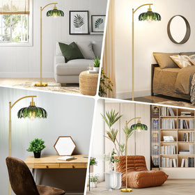 gernehop gold floor lamp delivers warm ambient light for reading spaces