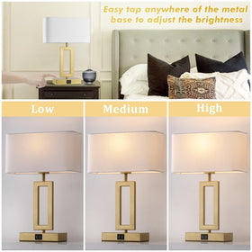 Gernehop gold table lamp with a shiny finish for modern decor.
