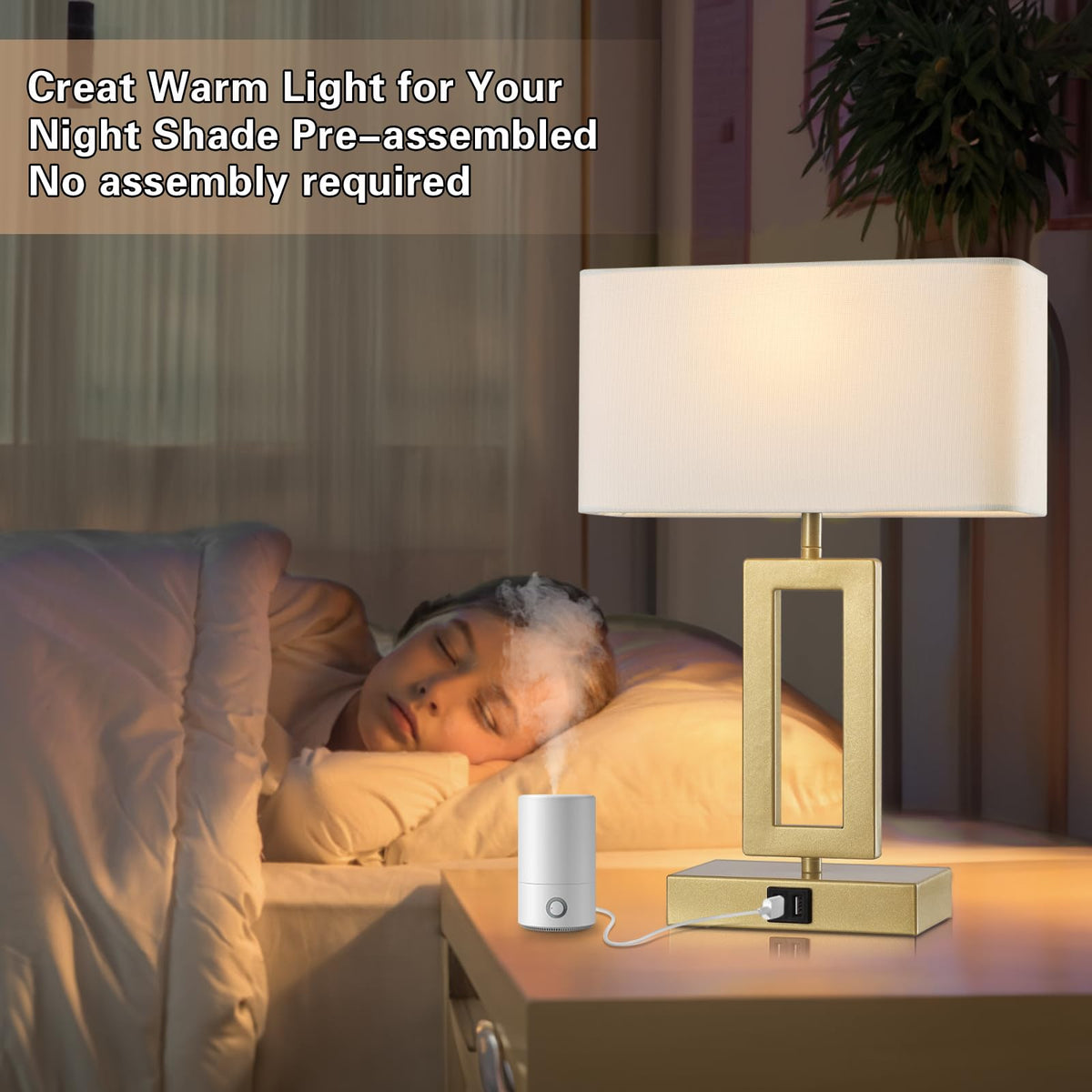 Gernehop nightstand lamp suited for a modern bedroom setup.
