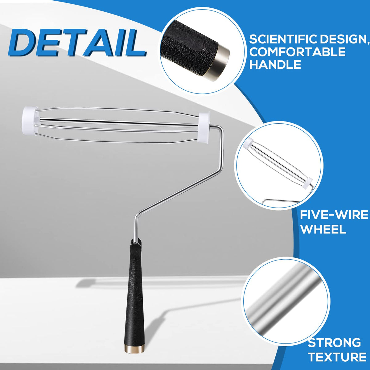 Gerrii 360-degree rotating roller for tight corners and edges.