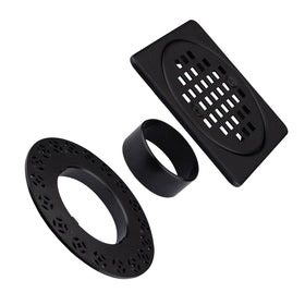 Gertrdti 4-inch matte black square drain grate for reliable shower drainage
