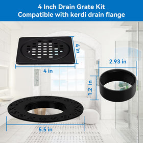 Gertrdti Schluter-Kerdi-Drain flange-compatible grate for seamless installation