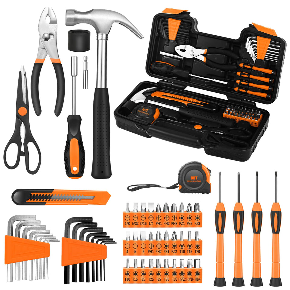 GETFOO 58-piece tool kit case showing organized tools for quick home fixes