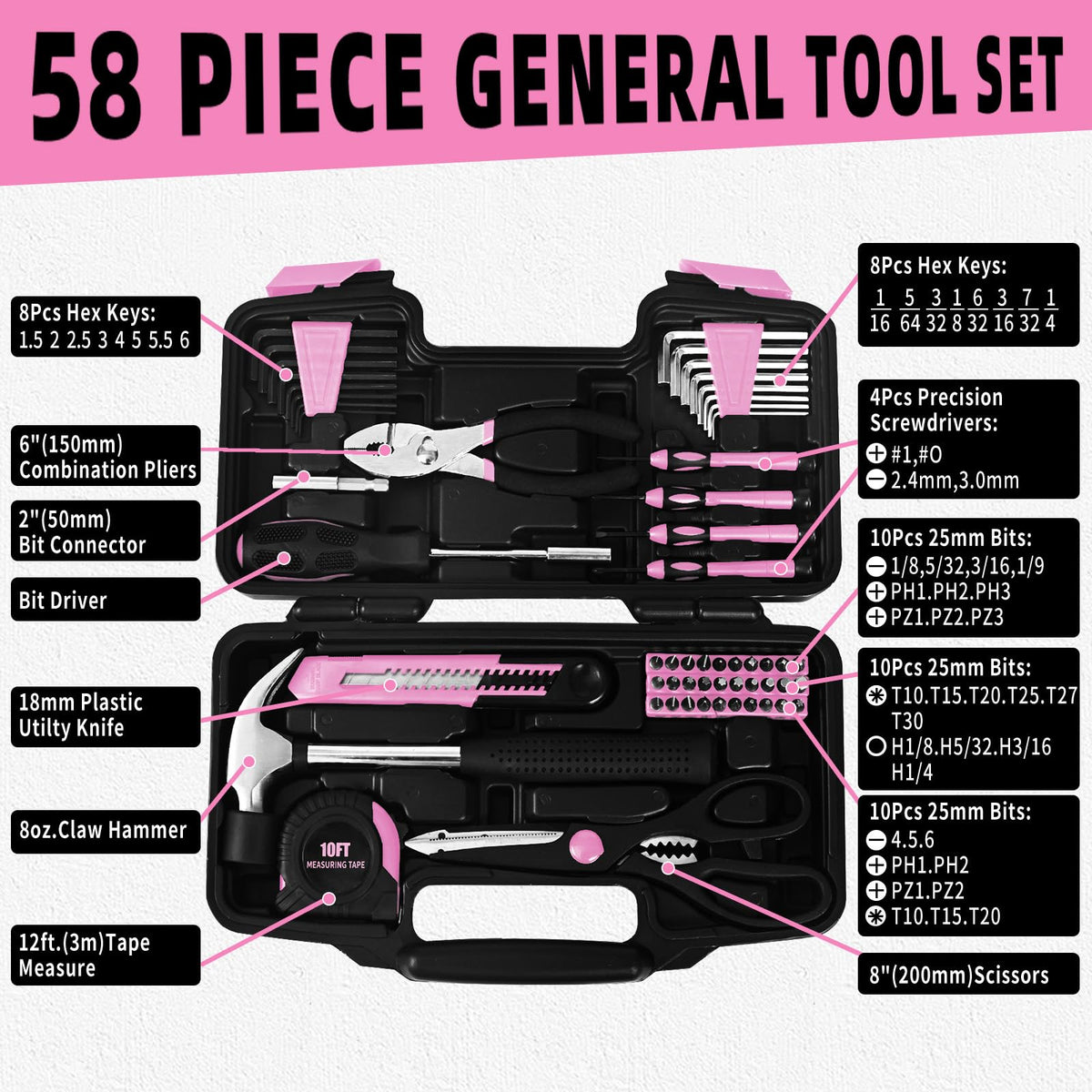 GETFOO pink bit driver and extension for better reach in tight spots.