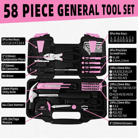 GETFOO pink bit driver and extension for better reach in tight spots.