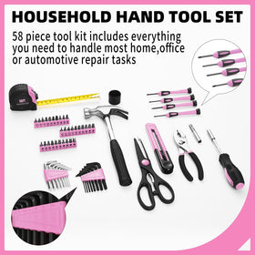 GETFOO pink hammer for precise taps and soft impact during furniture assembly.