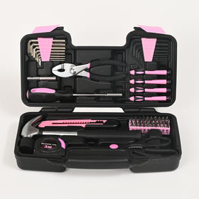 GETFOO pink tape measure helps plan and measure layouts for hanging items.