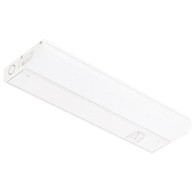 Getinlight 12-inch under-cabinet light, front view with matte white finish, ideal kitchen task lighting.