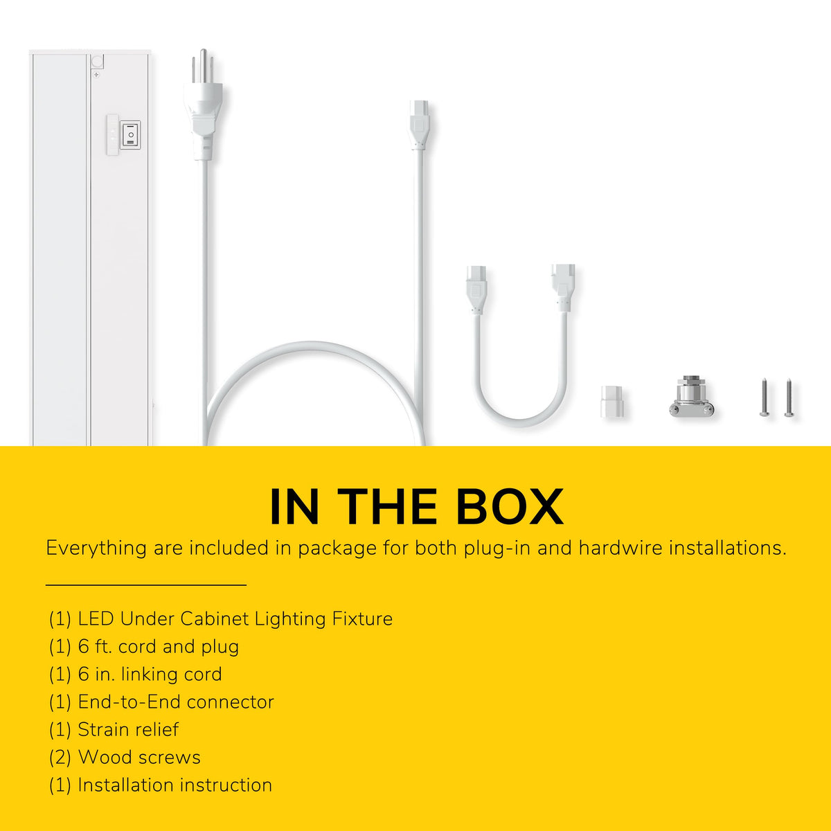 Getinlight IN-0210-3 slim profile fits under most cabinets.