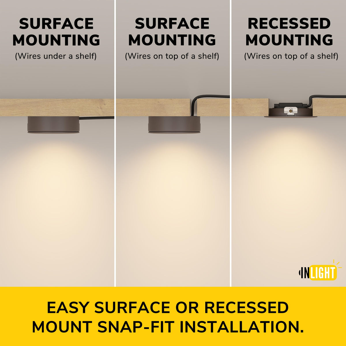 Getinlight puck light diffuser for even warm white illumination.