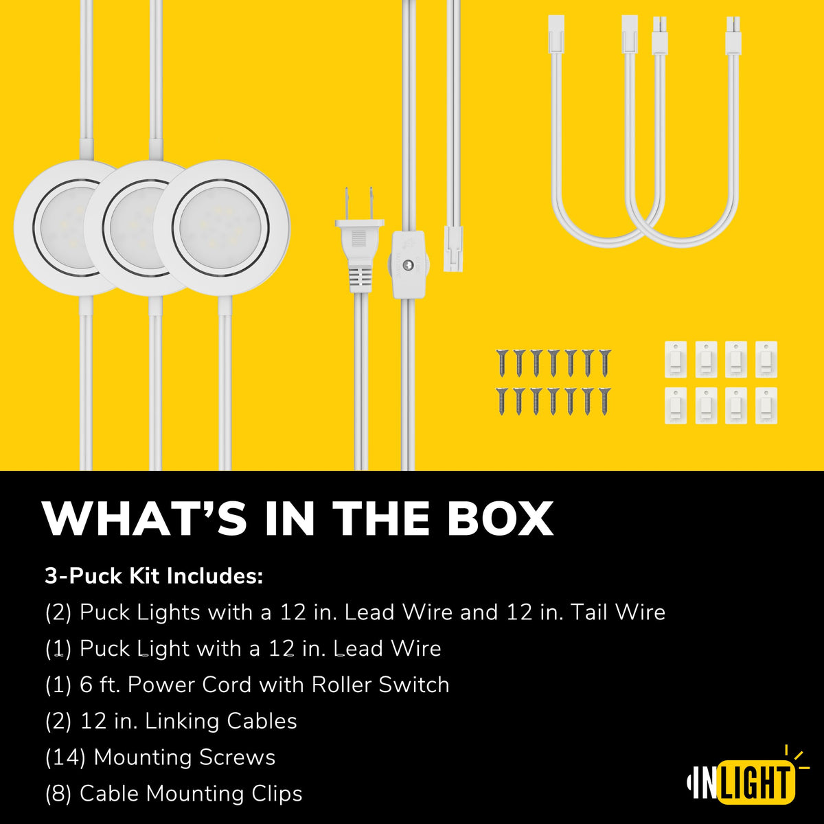 Getinlight puck light daisy-chain capable for multi-unit layouts.