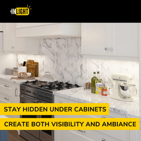 GETINLIGHT matte white finish close-up for a subtle cabinet look