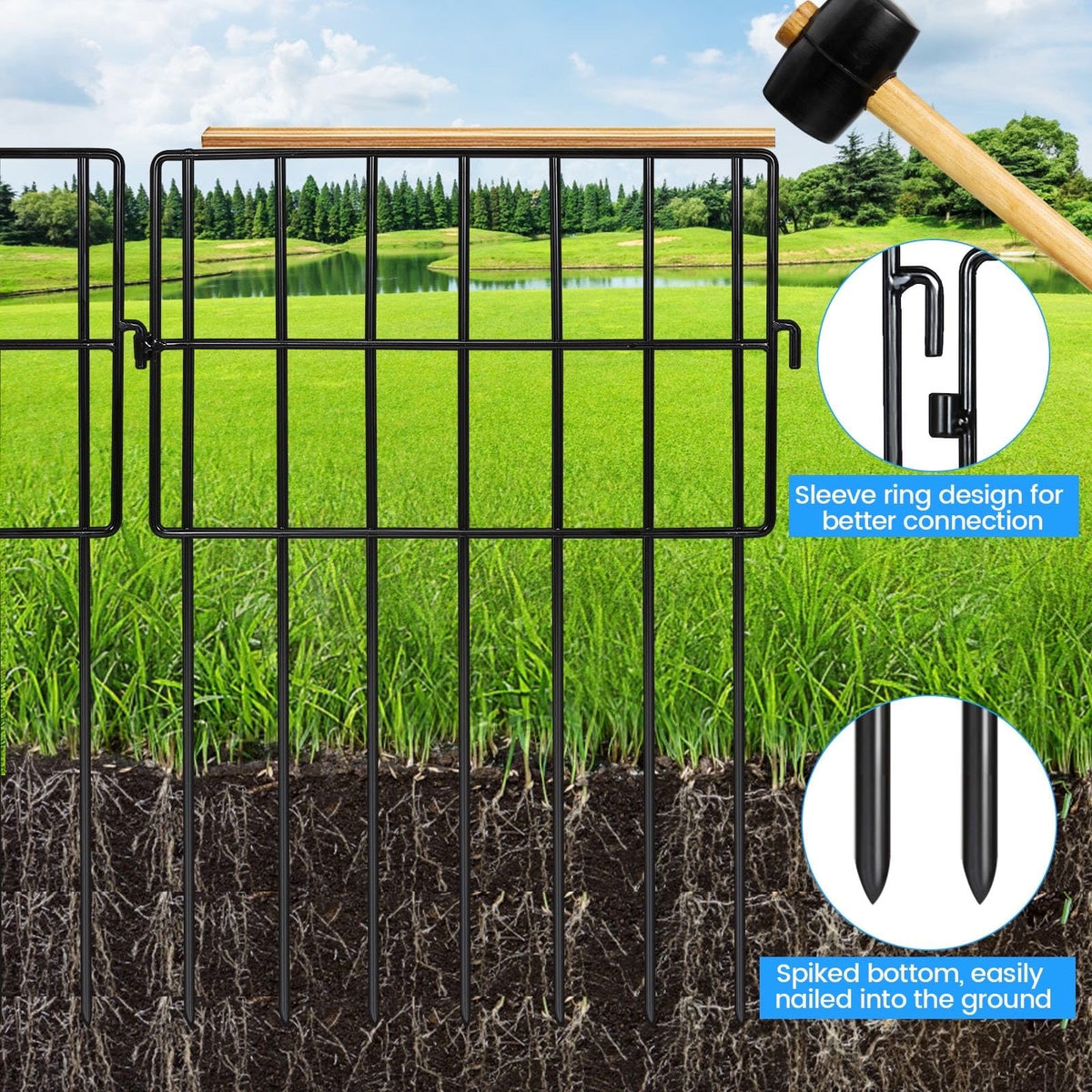 Getlay bottom barrier dig prevention highlights under-fence protection against burrowing