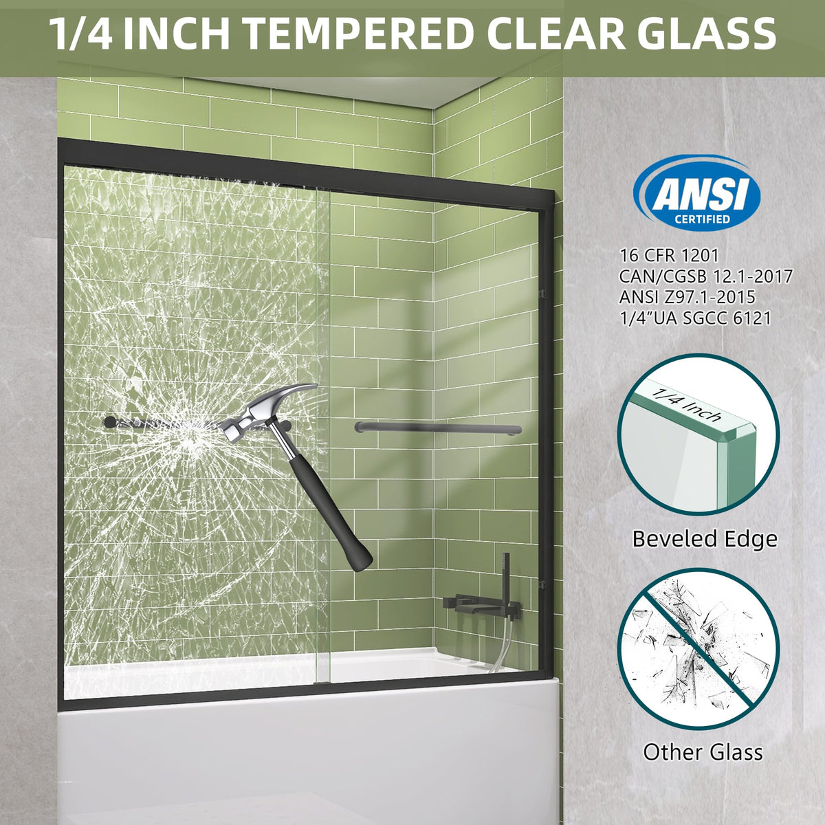 GETPRO tub door aluminum frame delivers durable support for long-lasting use.