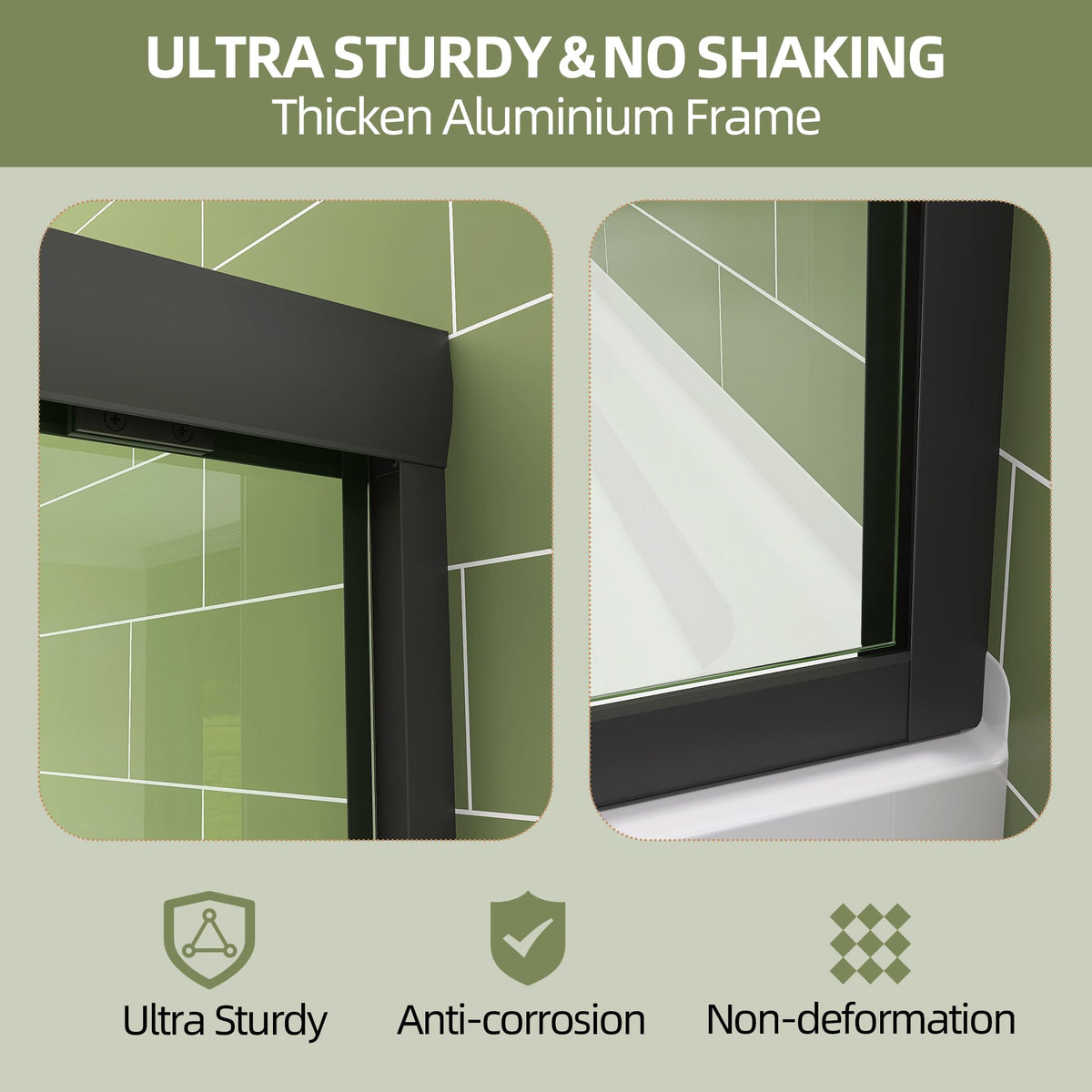 GETPRO tub door nano coating resists stains for easy cleaning after showers.